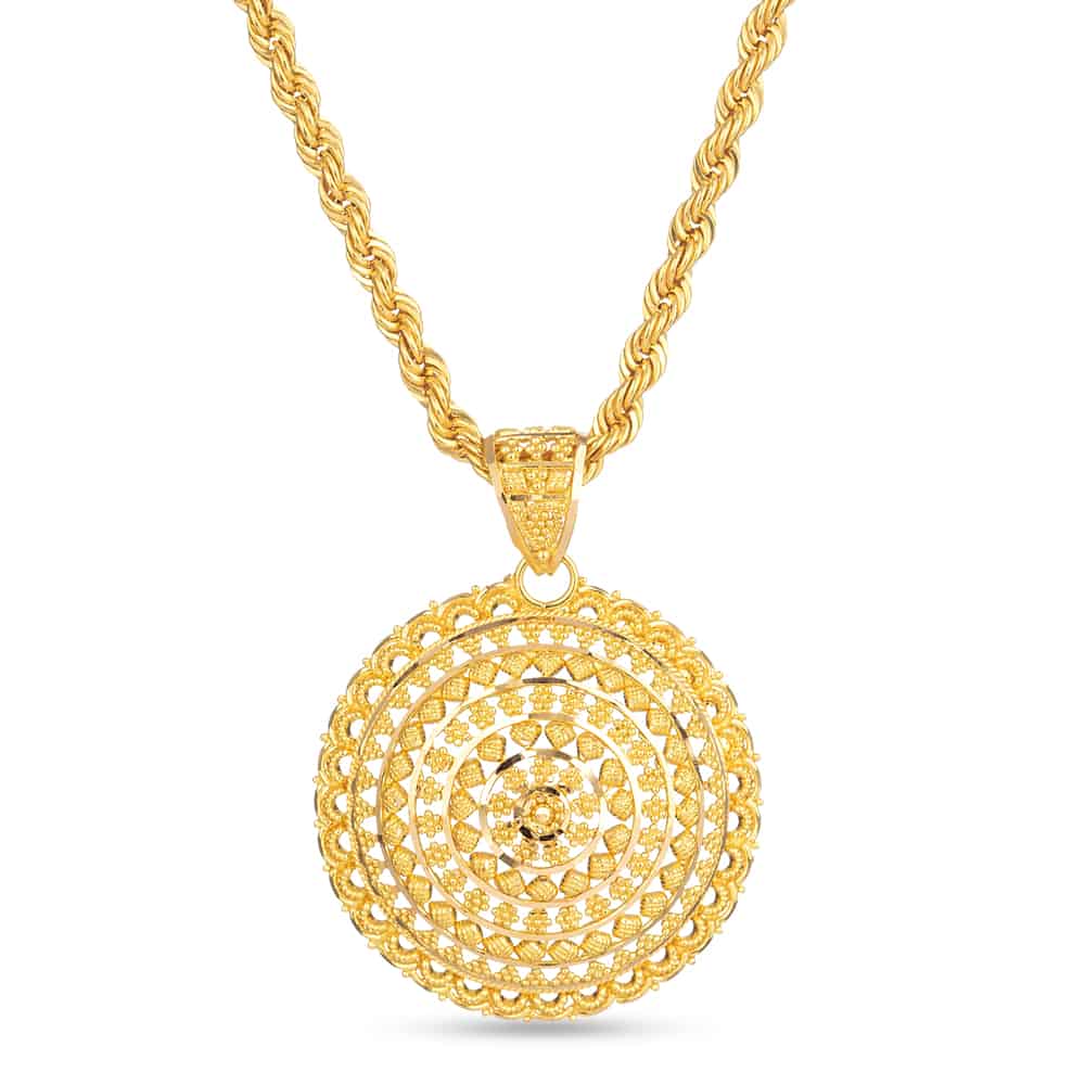 22 Carat Gold Round Filigree Pendant 30701 - 22 Carat Gold Round Filigree Pendant