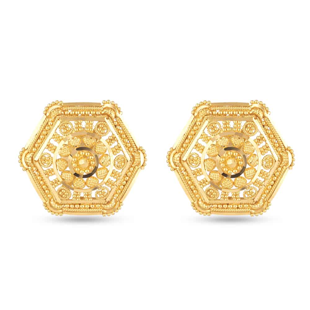 22 Carat Yellow Gold Filigree Stud Earring 30711 - 22 Carat Yellow Gold Filigree Stud Earring