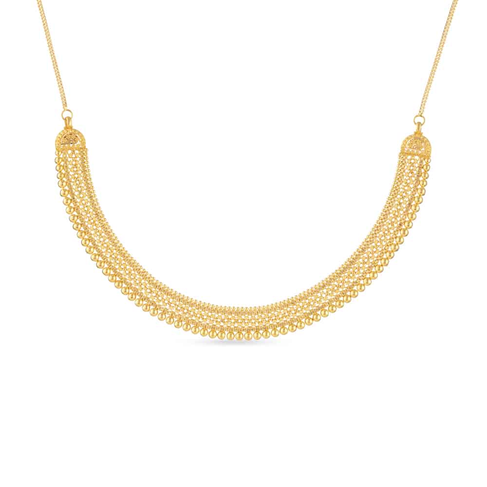 22 Ct Gold Wide Jali Choker Necklace 30801 - 22 Ct Gold Wide Jali Choker NecklaceÂ