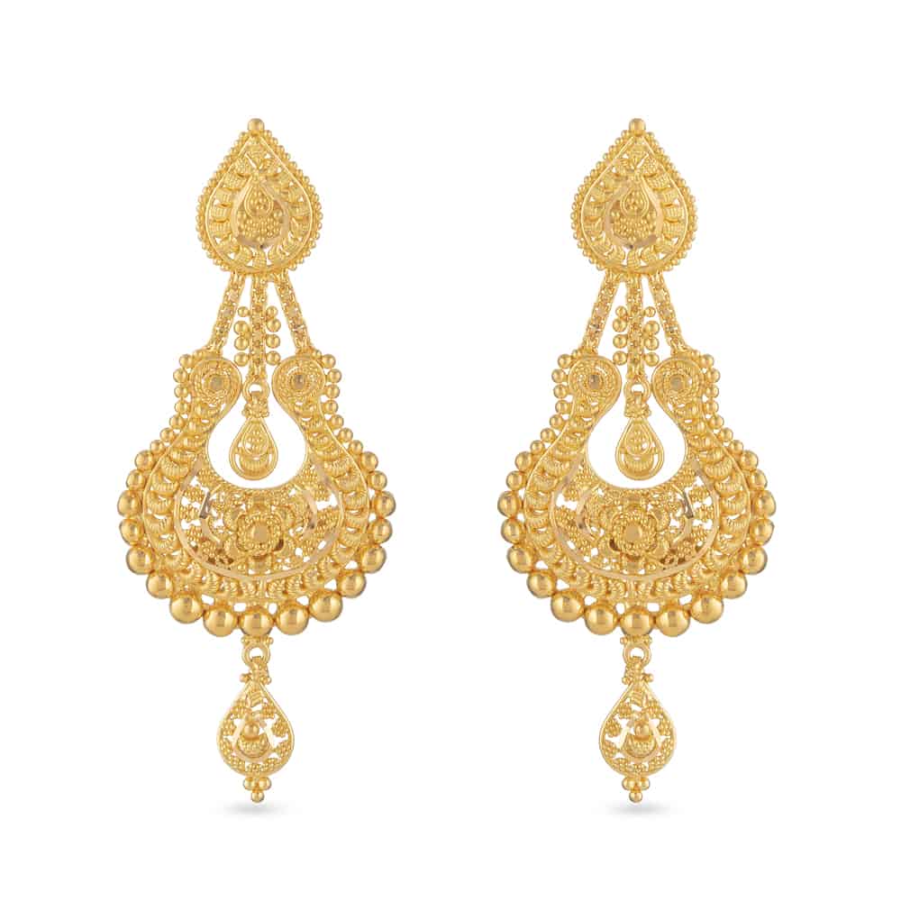 22ct Gold Filigree Bridal Earring 30804 - 22ct Gold Filigree Bridal Earring