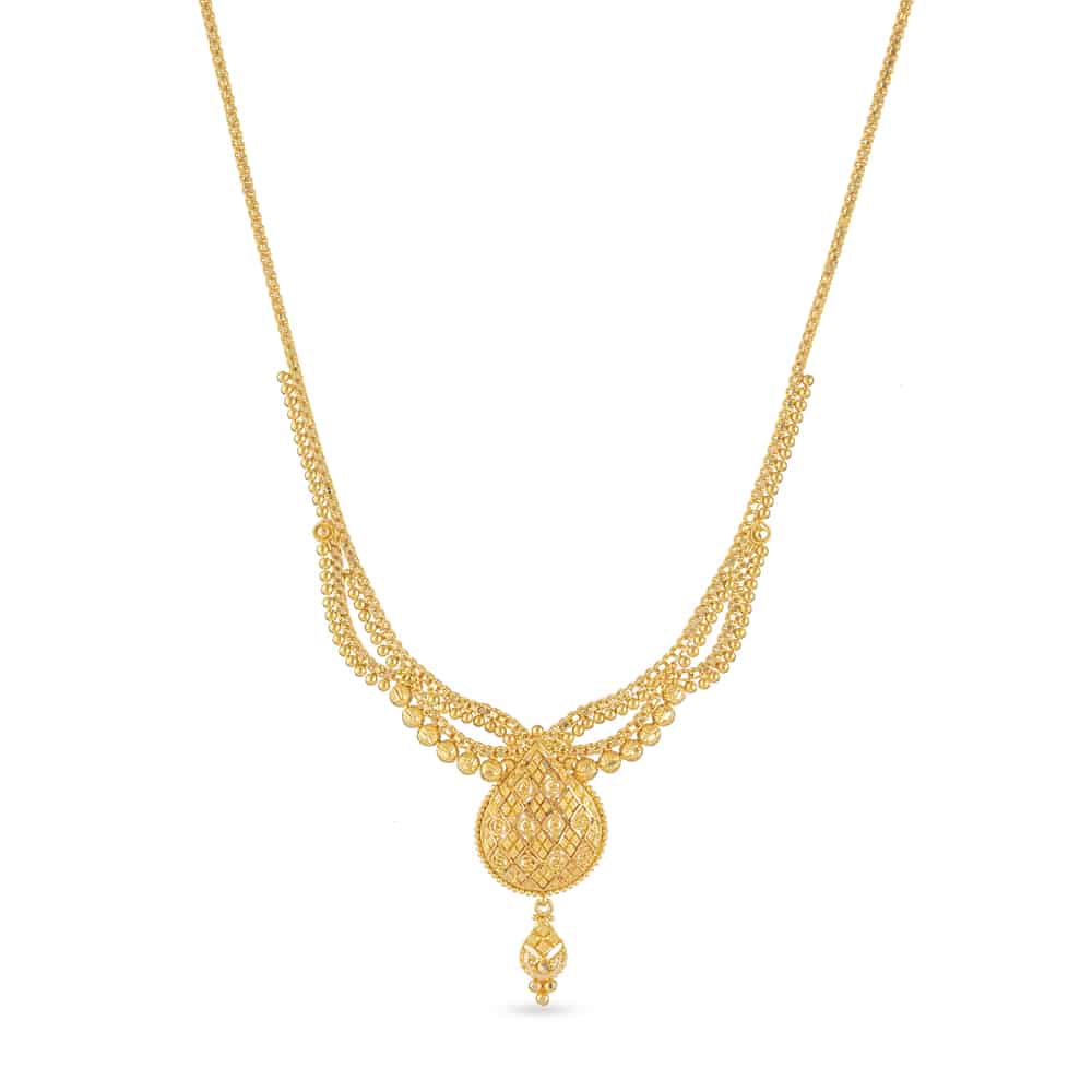 22 Carat Gold Jali Choker Necklace 30807 - 22 Carat Gold Jali Choker Necklace