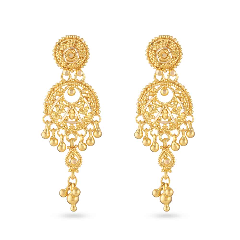 22 Carat Yellow Gold Filigree Earring - £620.00.00 (SKU:30830)