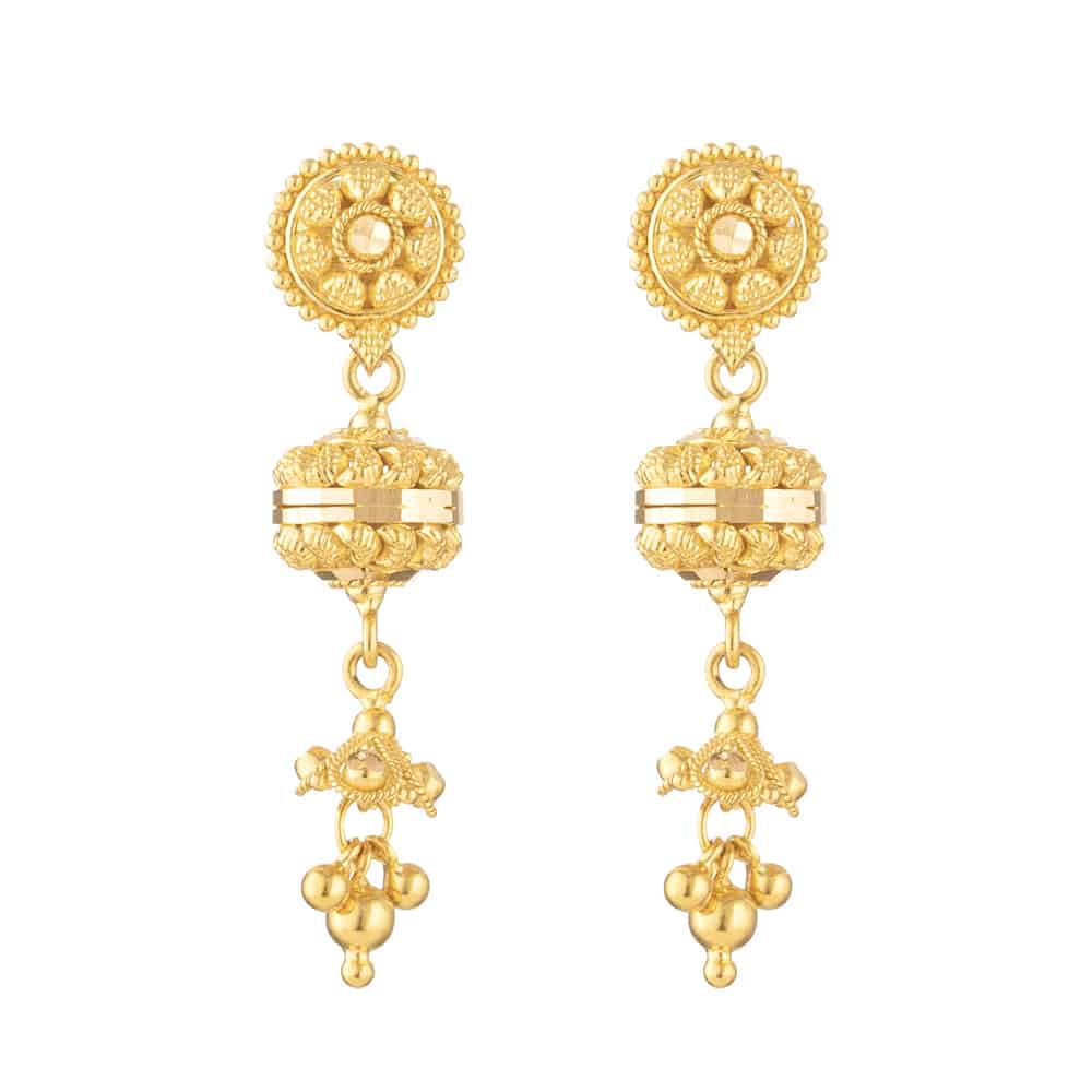 22ct Gold Filligree Earring 30884 - 22ct Gold Filligree Earring