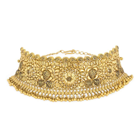 22 Carat Gold Necklace With Antique Finish
