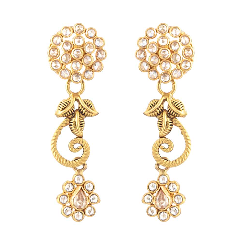 22 Carat Gold Indian Earrings 31100 - 22 Carat Gold Indian Earrings