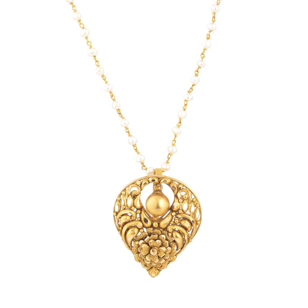 22k Yellow Gold Pendant with antique finish 31168 - 22k Yellow Gold Pendant with antique finish