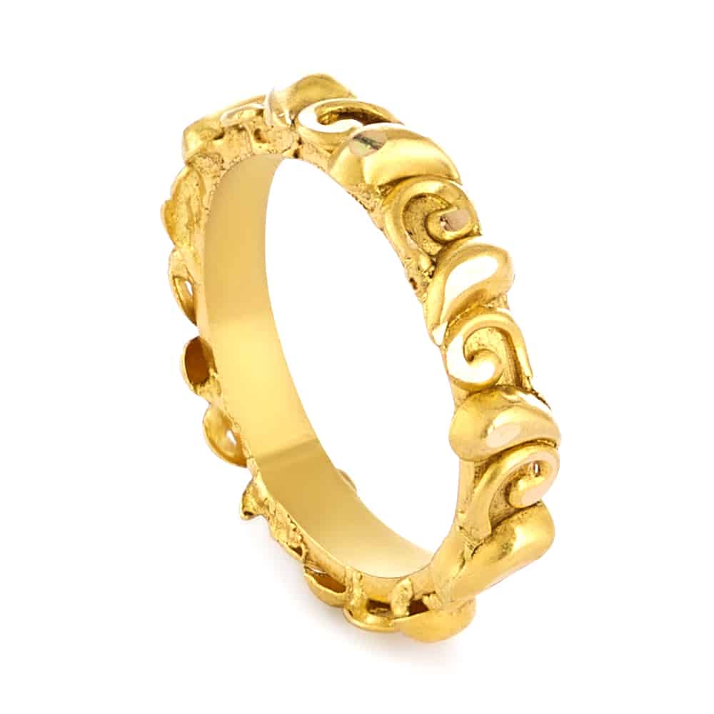 22 Carat Gold Ring With Antique Finish 31174 - 22 Carat Gold Ring With Antique Finish