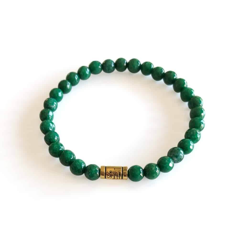 Green Agate Allah Scripture Silver Bracelet 31058 - Green Agate Allah Scripture Silver Bracelet
