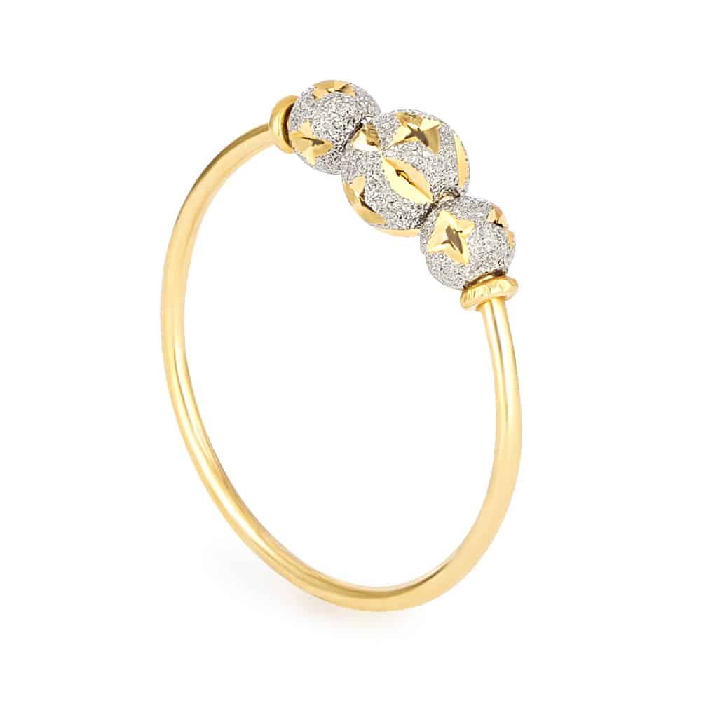22K Gold Ring With Rhodium Finish 25039 - 22K Gold Ring With Rhodium Finish