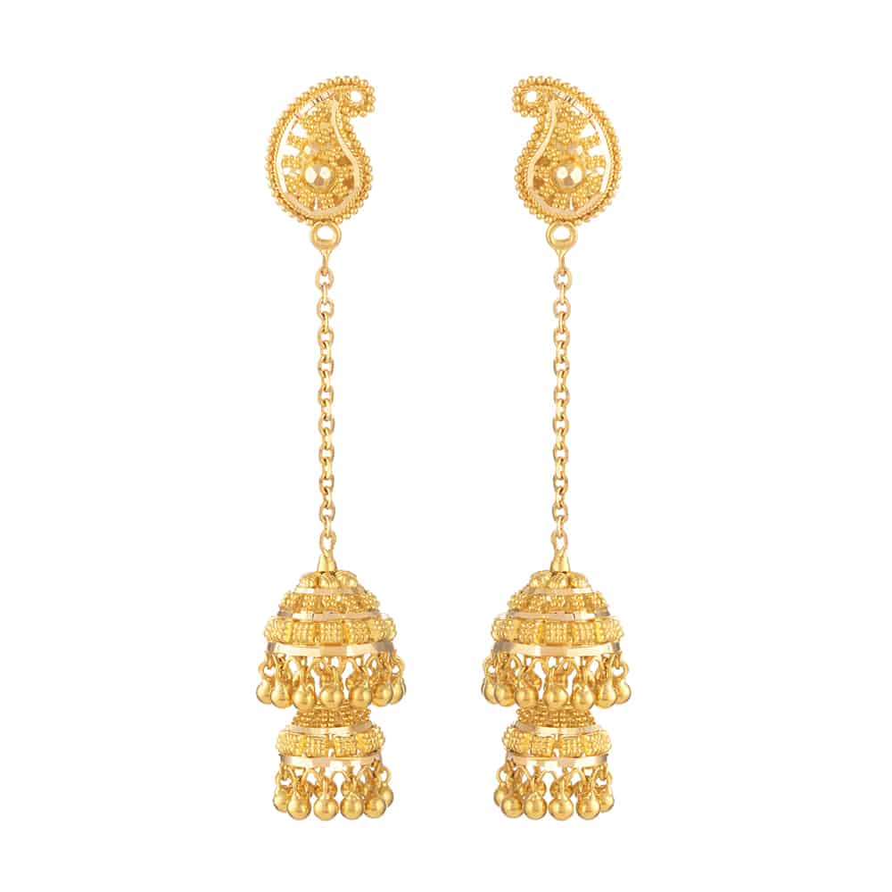 22ct Gold Indian Bridal Earring - £791.00 (SKU:31033)