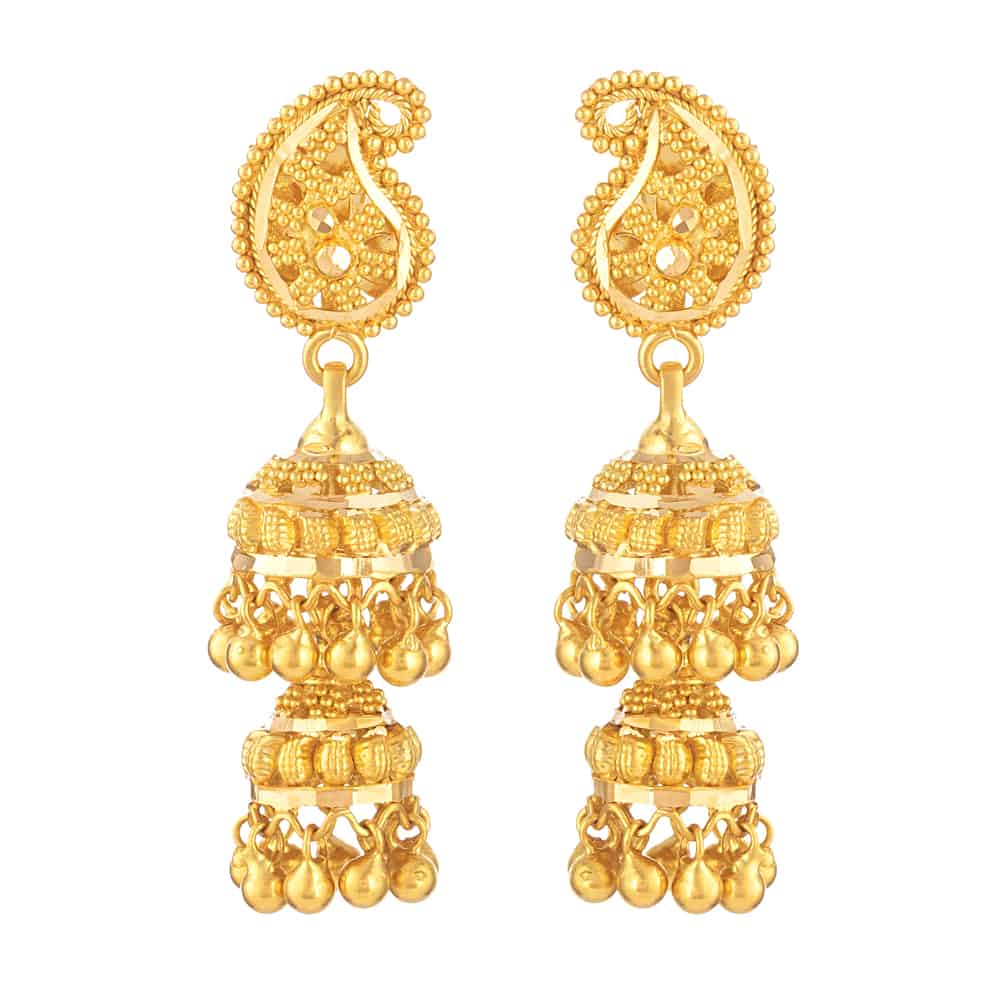 22ct Gold Indian Bridal Earring - £625.00 (SKU:31034)