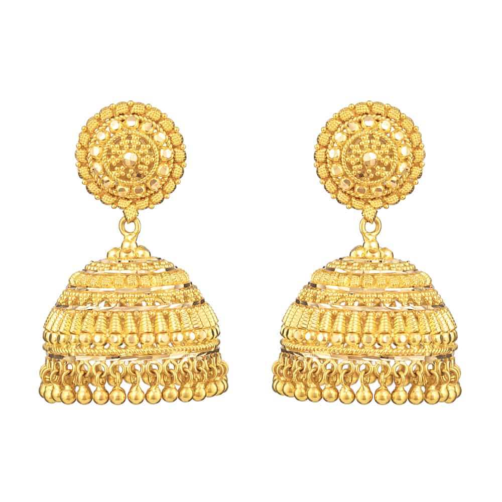 22ct Indian Gold Jhumkha 31159 - 22ct Indian Gold Jhumkha