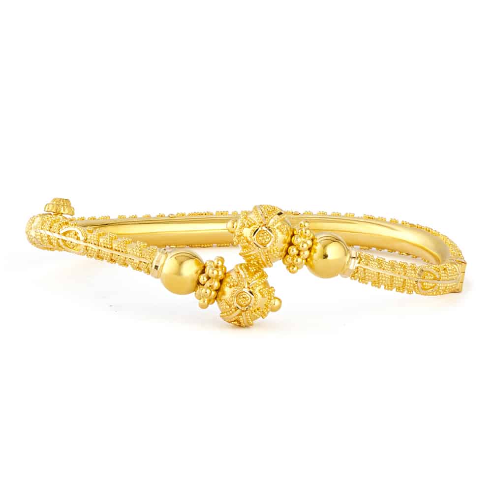 22ct Yellow Gold Single Bauble Bangle 31233 - 22ct Yellow Gold Single Bauble Bangle