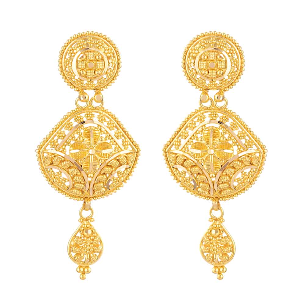 22ct British Hallmarked Bridal Earrings 31243 - 22ct British Hallmarked Bridal Earrings