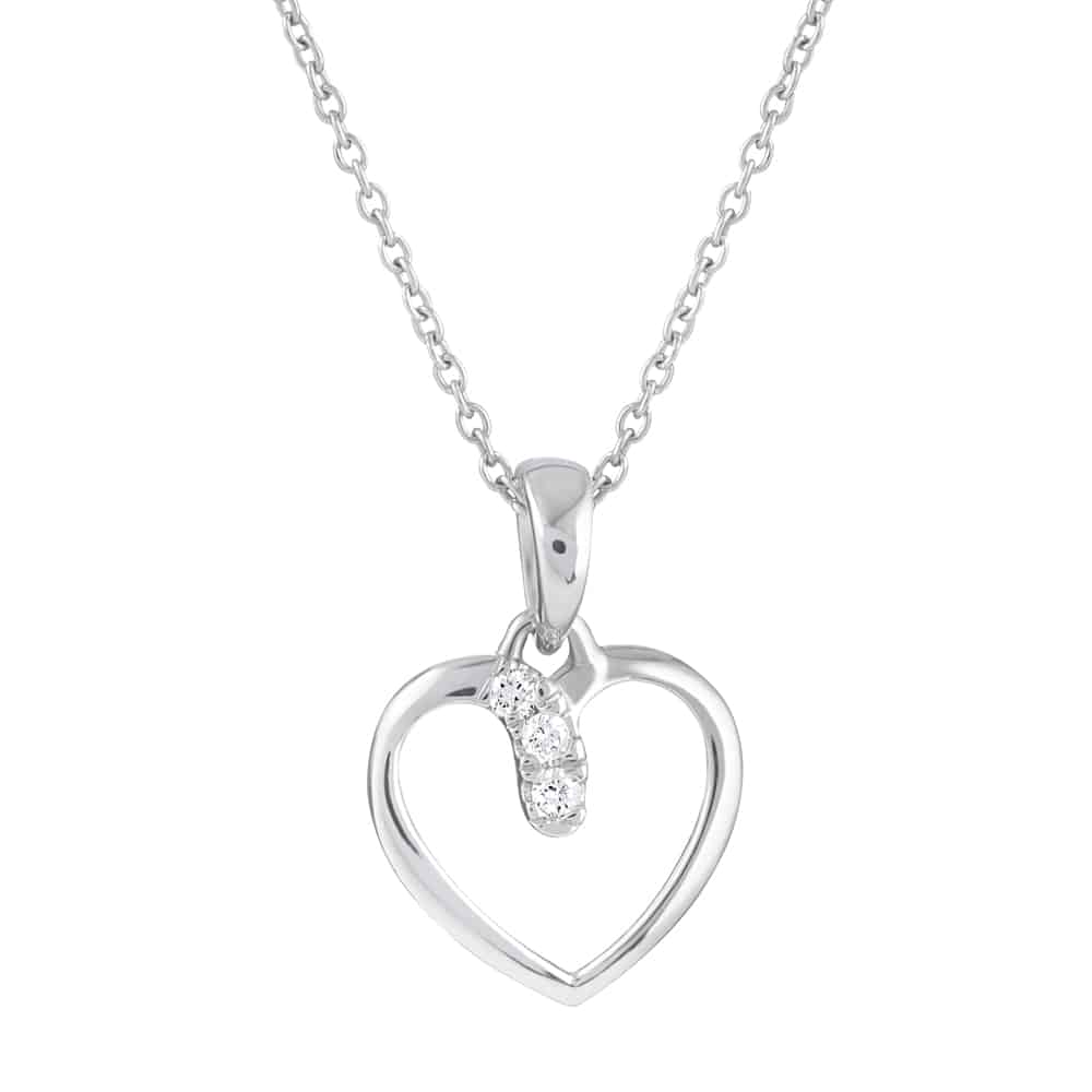 18ct White Gold Heart Pendant - £220.00 (SKU:30939)