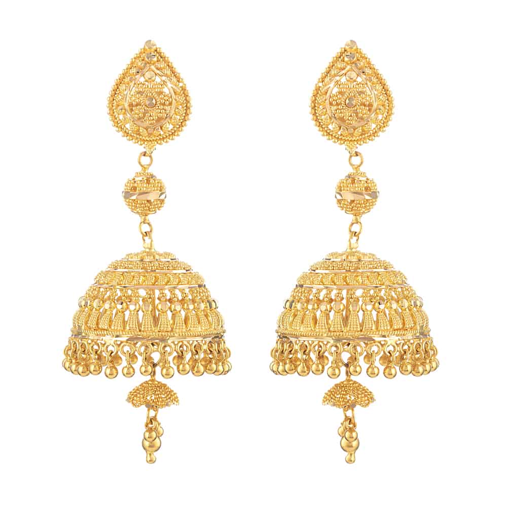 22ct Indian Gold Jhumkha - £1750.00 (SKU:31761)