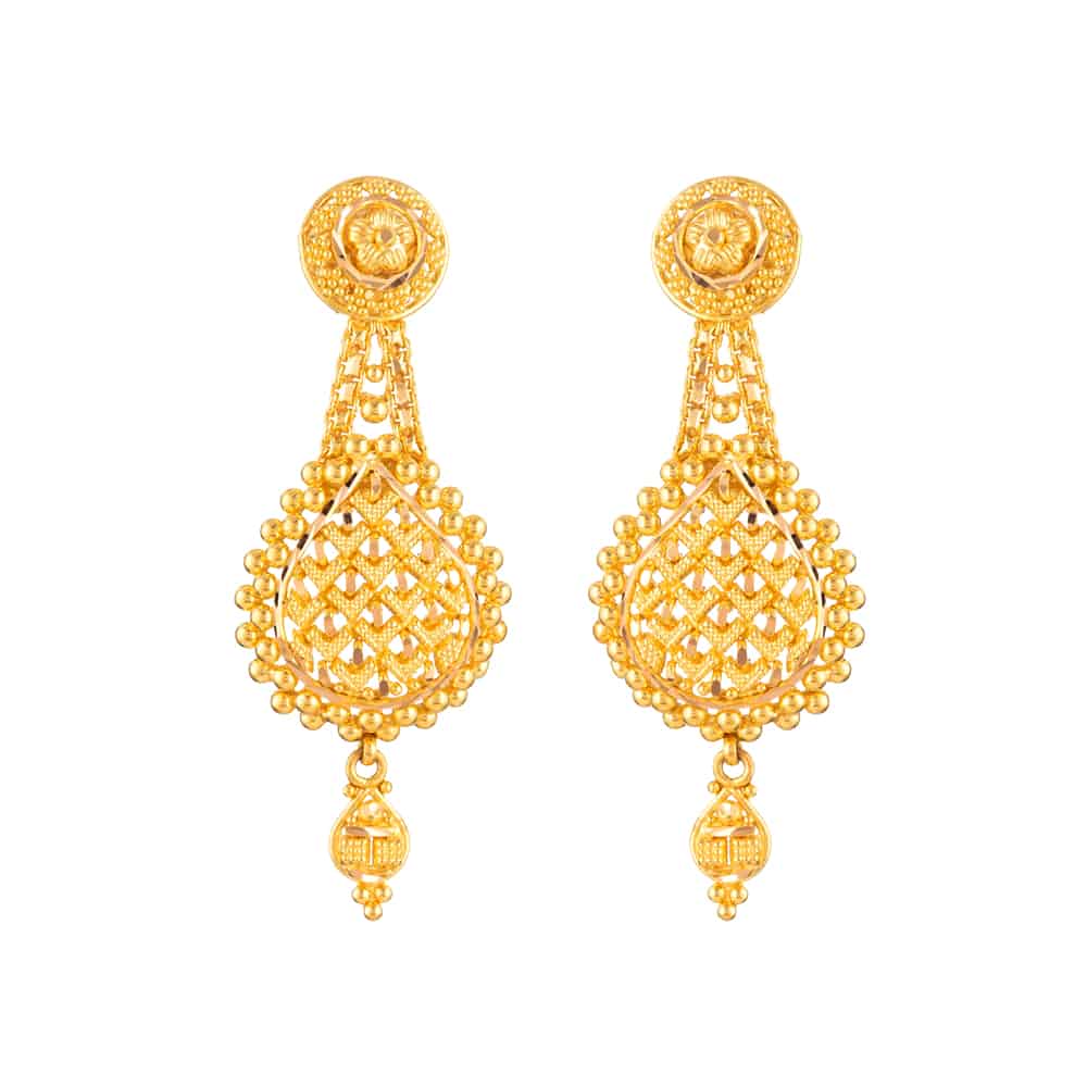 22ct Gold Bridal Earring 31919 - 22ct Gold Bridal Earring