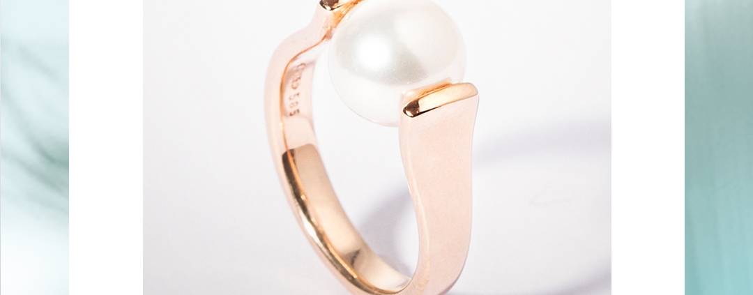 Rose Gold Pearl Ring 20941 - Rose Gold Pearl Ring