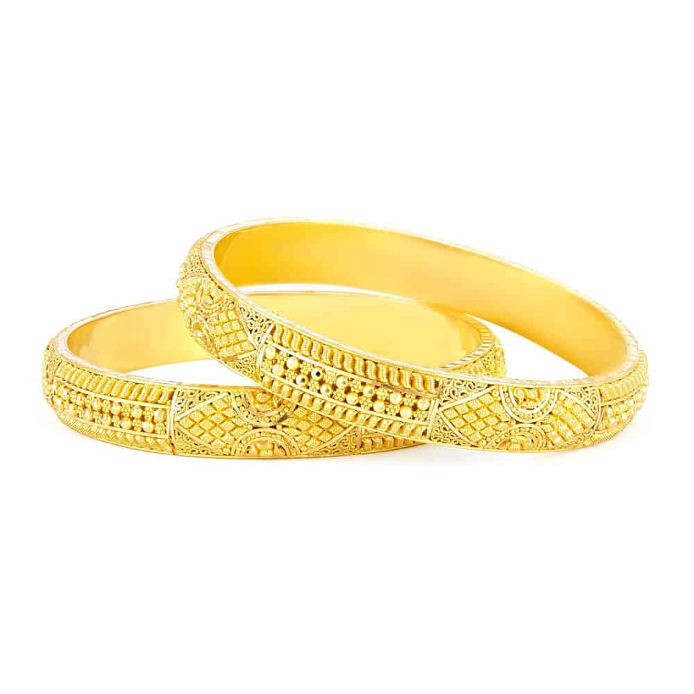 22ct Gold Jali Kada Bangles - £3300.00.00 (SKU:23325,23326) 22ct Gold Jali Kada Bangles - £3300.00.00 (SKU:23325,23326)
