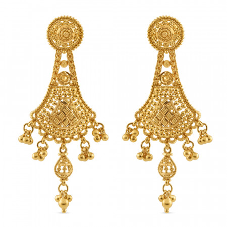 22 Carat Gold Filigree Earring | Jali Filigree Collection