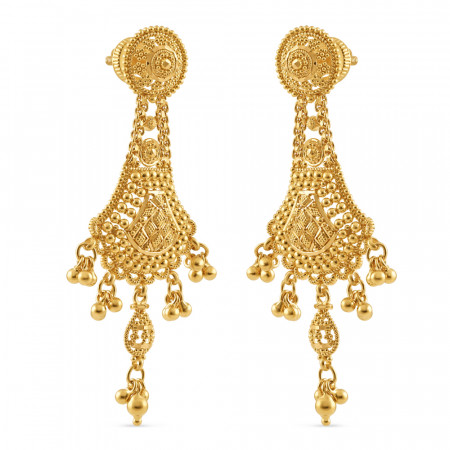 22 Carat Gold Filigree Earring | Jali Filigree Collection