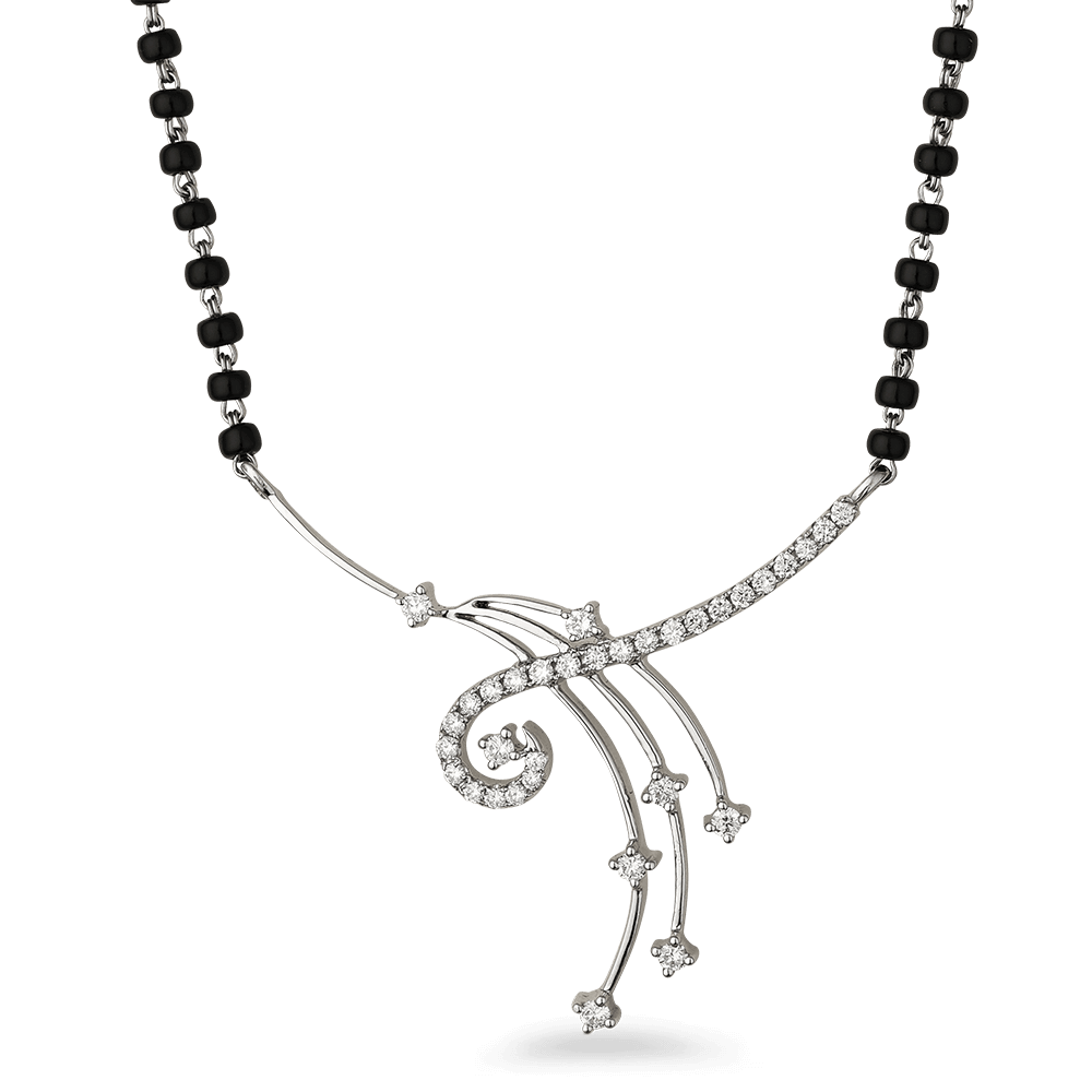 White gold mangalsutra design deals