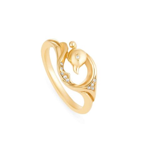 Vinyasa Peacock Ring in Yellow Gold
