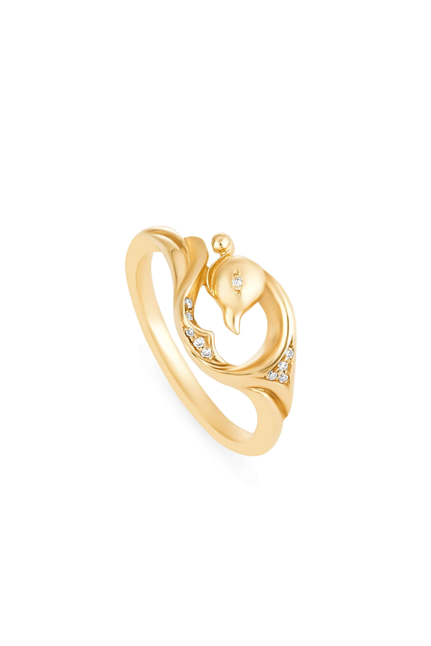 Vinyasa Peacock Ring in Yellow Gold - £975.00 (SKU:28984)