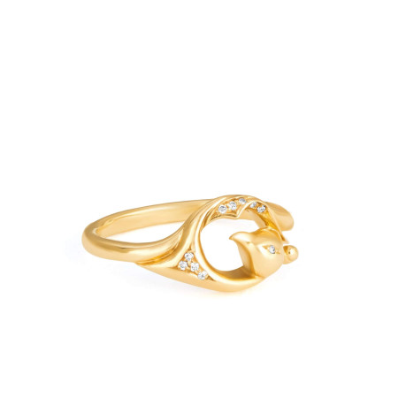 Vinyasa Peacock Ring in Yellow Gold