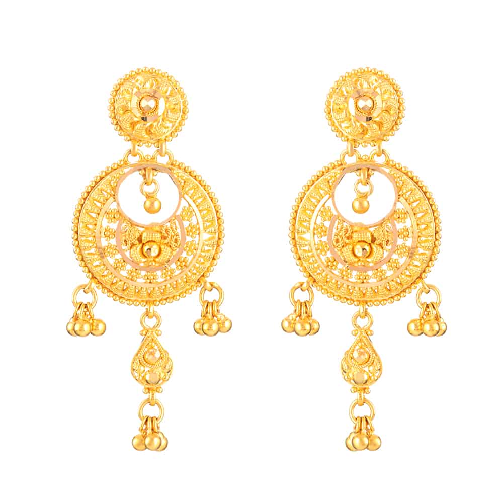 22ct Gold Indian Bridal Earring - 22ct Gold Indian Bridal Earring