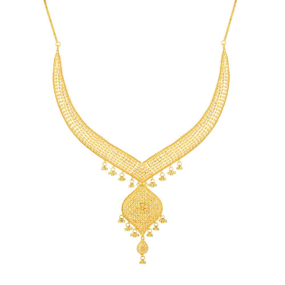 Jali 22ct Gold Filigree Necklace 32377 - Jali 22ct Gold Filigree Necklace