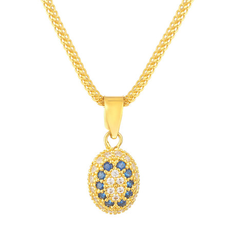 22ct Pendant Studded With Cubic-Zirconia Stones