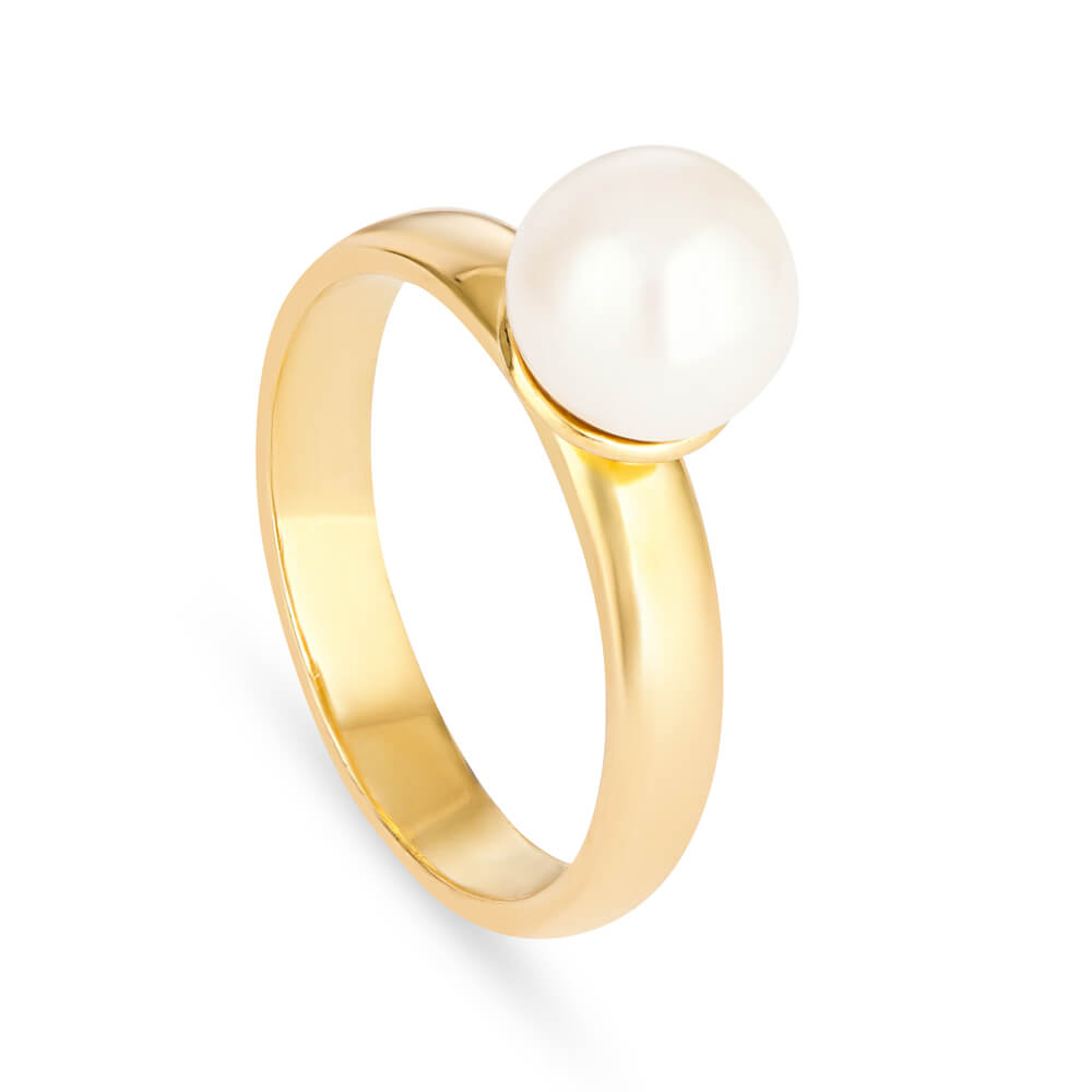 Buy online 22 Carat Gold band with Pearl in all ring sizes