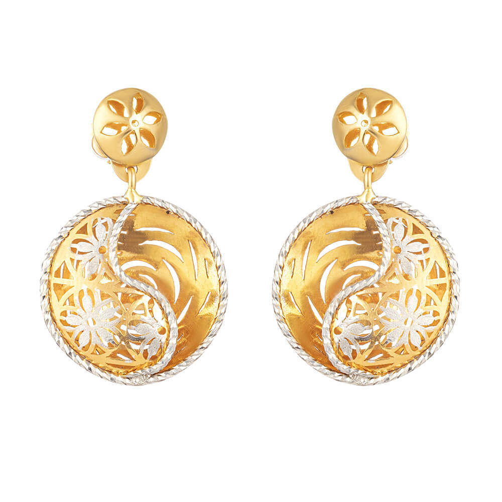 22 Carat Gold Earring With Rhodium Finish - £371.00.00 (SKU:30948)