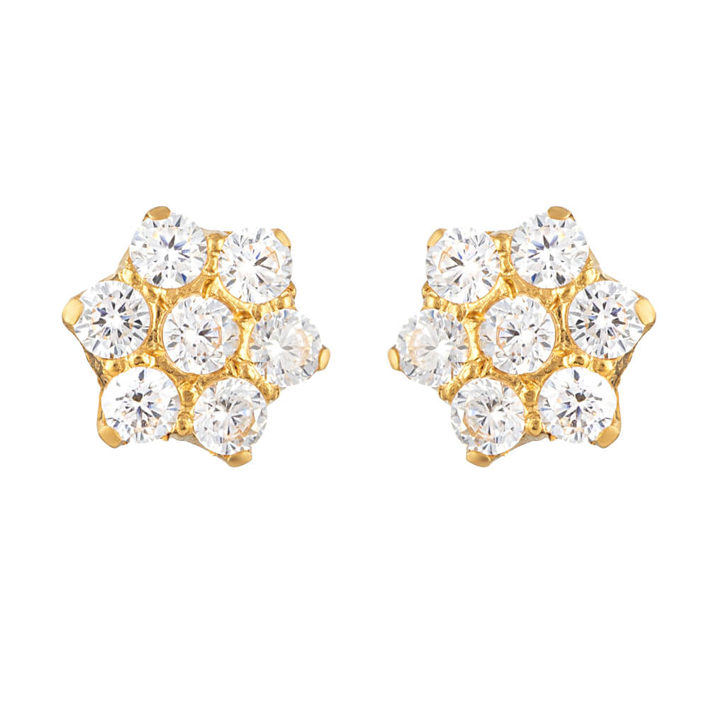 22ct Gold Cubic Zirconia Stud Earring - £120.00.00 (SKU:31745)