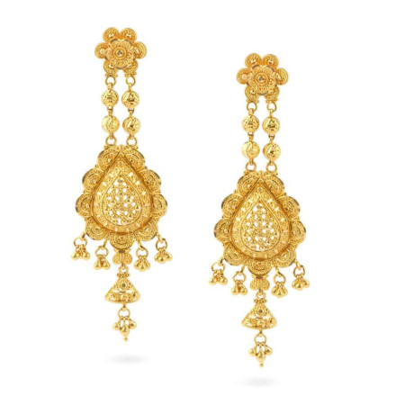Jali 22ct Gold Filigree Earrings