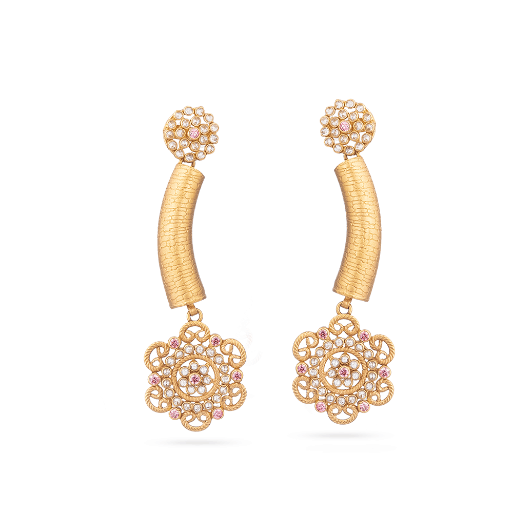 Buy Indian Traditional One Gram Gold Full Multi Stone Jhumkas Earrings for  Saree