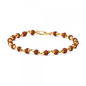 22ct Gold Light Rudraksh Gents Bracelet YGGB042