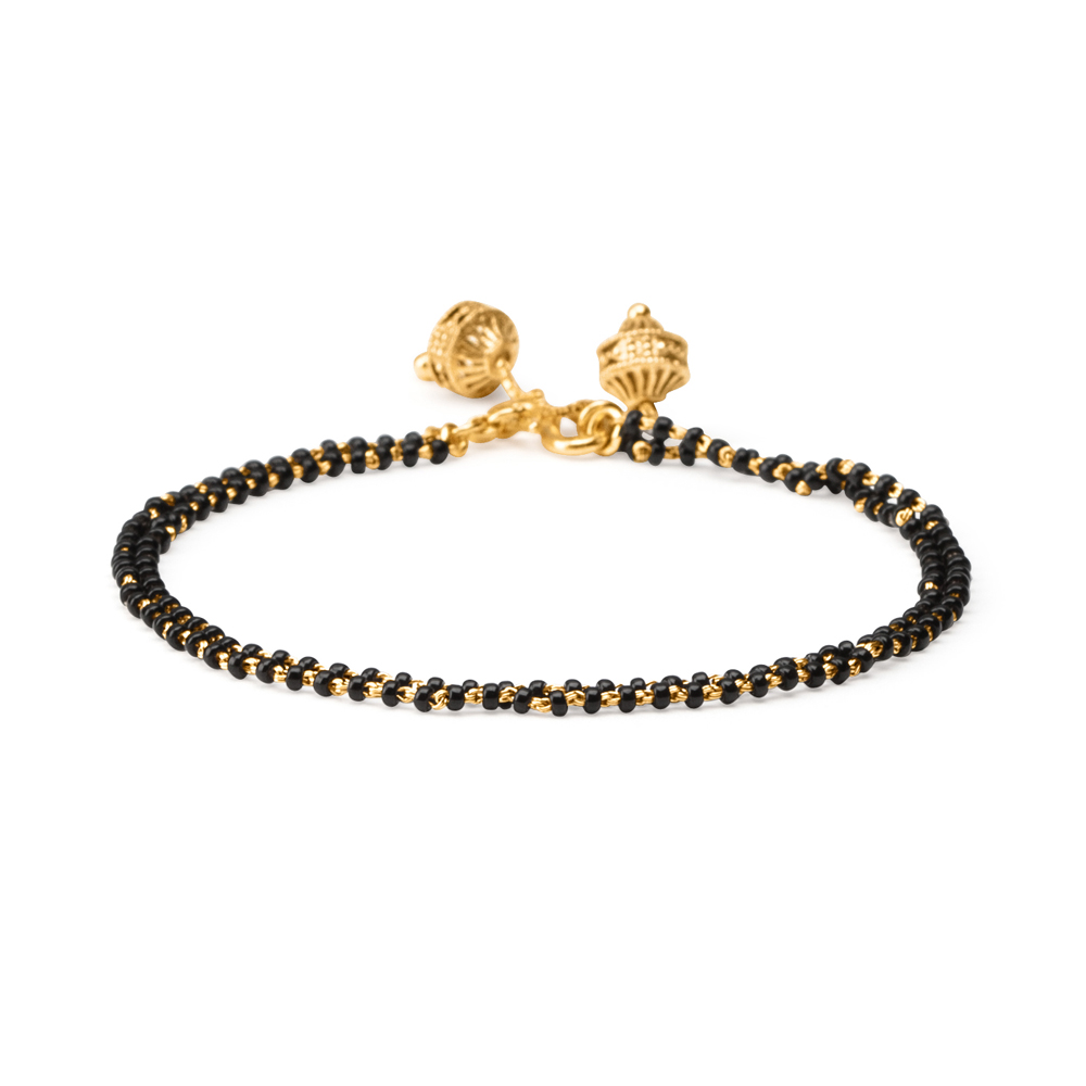 Mehko Golden Pearl Moti Bangles with Black Beads – Mehak Curators