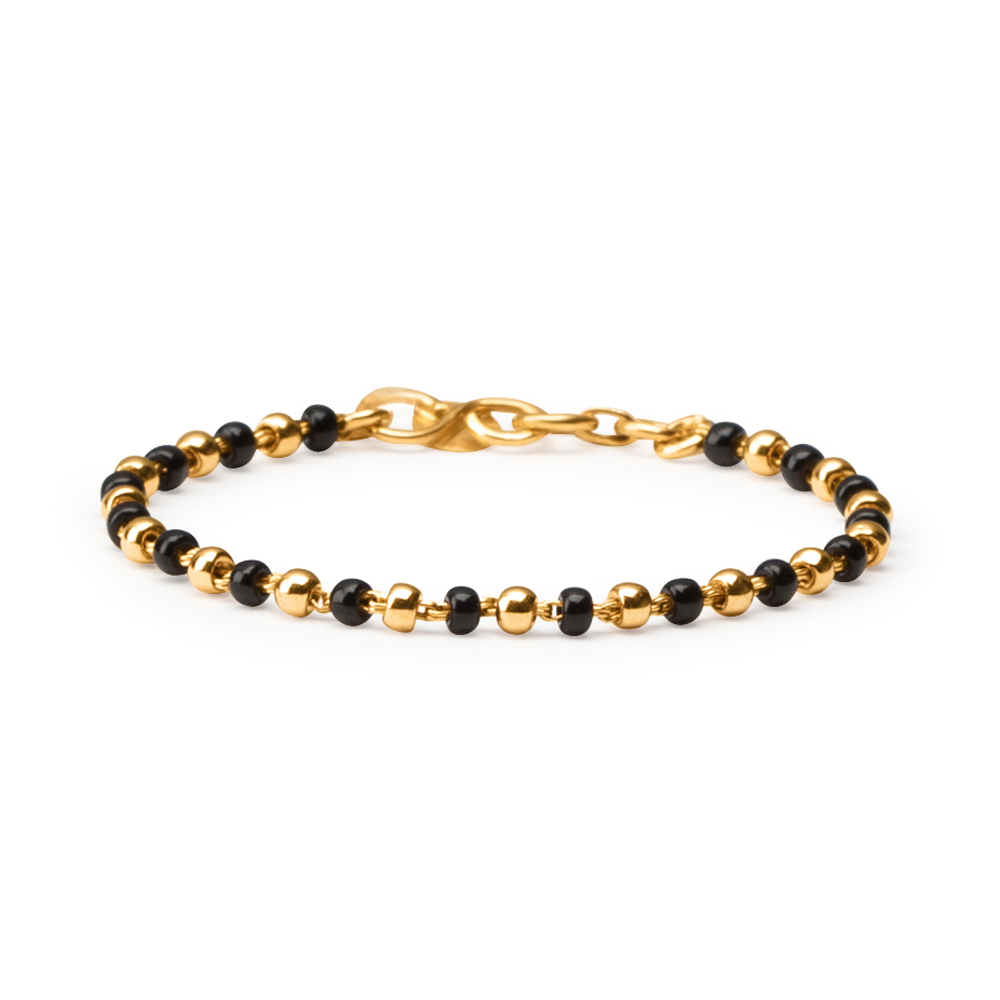 22Kt Gold Black Beads Baby Bracelets | Raj Jewels