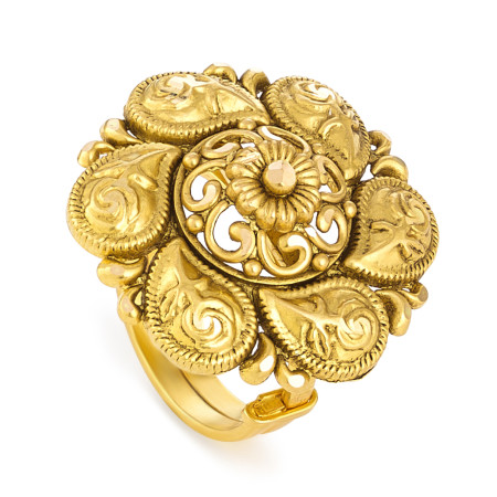 22ct Gold Bridal Ring With Antique Finish