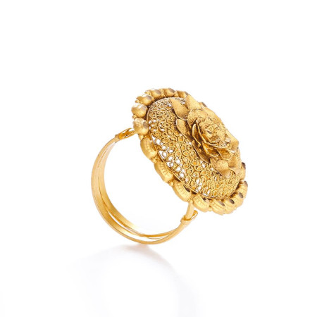 22ct Gold Bridal Ring With Antique Finish