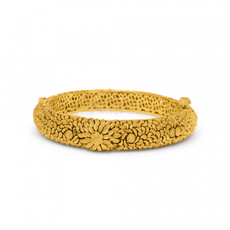 22Ct Gold Kada With Antique Finish | Rosettes Collection | Size 2.5