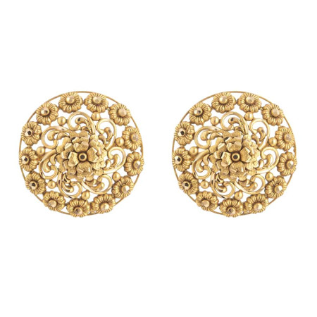 22 Carat Gold Earring With Antique Finish