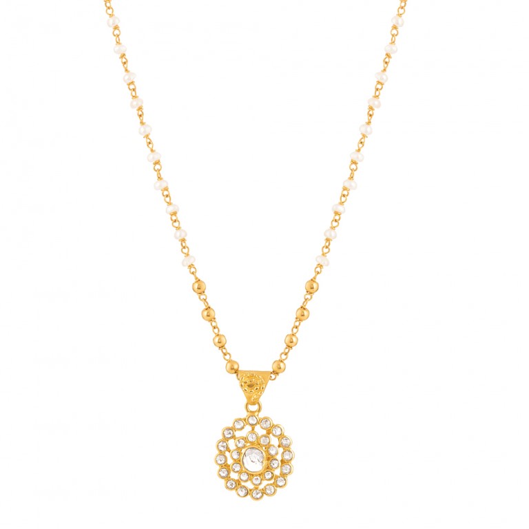 22 carat Gold Diya Collection Pendant Set