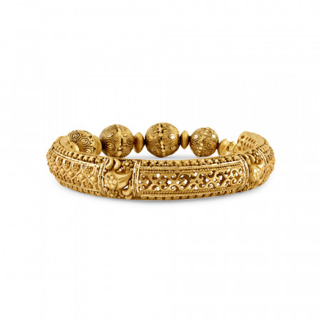 22ct Gold Kada With Antique Finish | Rosettes Collection | Heavyweigh