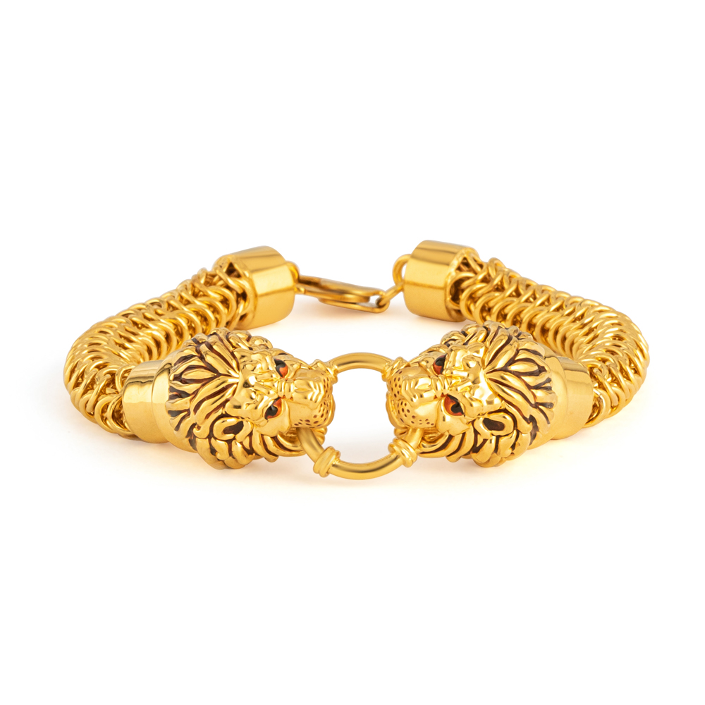 Women Fashion Jewelry Gold Cuff Bracelet Lion Head Hammered Metal -  Walmart.com