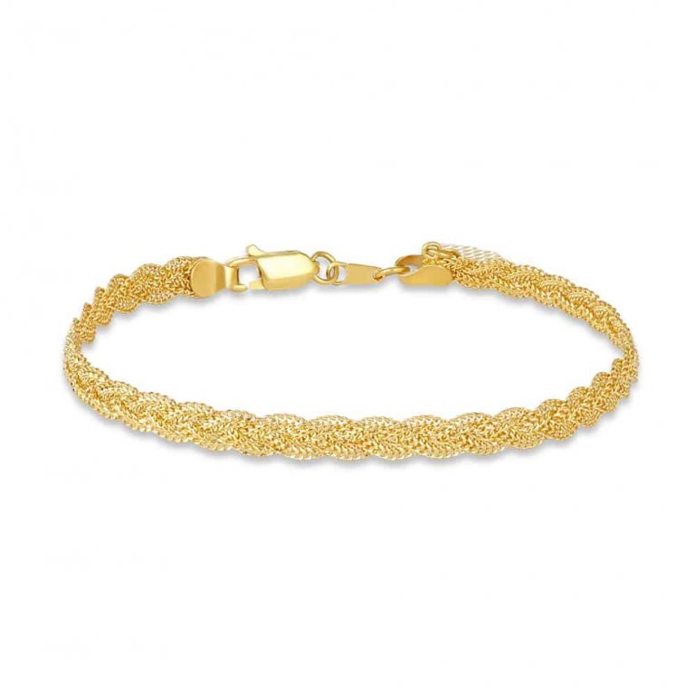 22ct Gold Knitted Ladies Bracelet