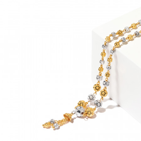 22ct Gold Choker Necklace With Rhodium Finish