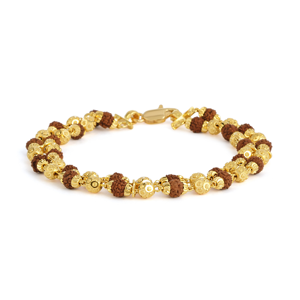 Rudraksha And Clear Crystal Bracelet